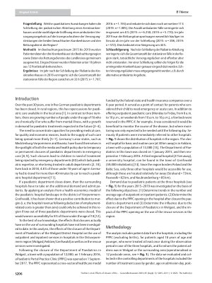 Vorschauseite 2: Auswirkungen der Schließung der pädiatrischen Abteilung eines Kreiskrankenhauses auf die regionale Versorgung – Analyse der Patientenflüsse