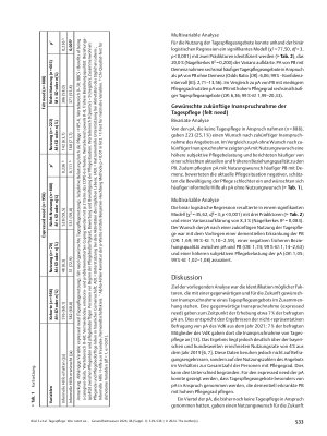 Vorschauseite 5: Tagespflege: Wer nutzt sie und wer möchte sie nutzen? Multivariable Analyse der aktuellen und zukünftigen Inanspruchnahme der Tagespflege bei der häuslichen Pflege