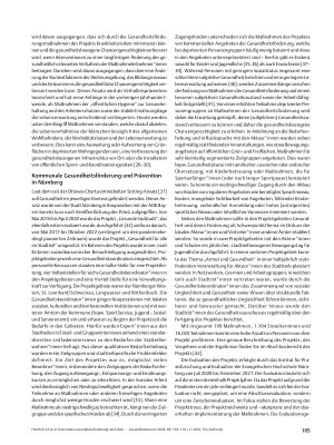 Vorschauseite 3: Dezentrale Gesundheitsförderung nach dem Präventionsgesetz in Nürnberg: Evaluationsergebnisse und Erfahrungen aus dem Projekt „Gesundheit für alle im Stadtteil“