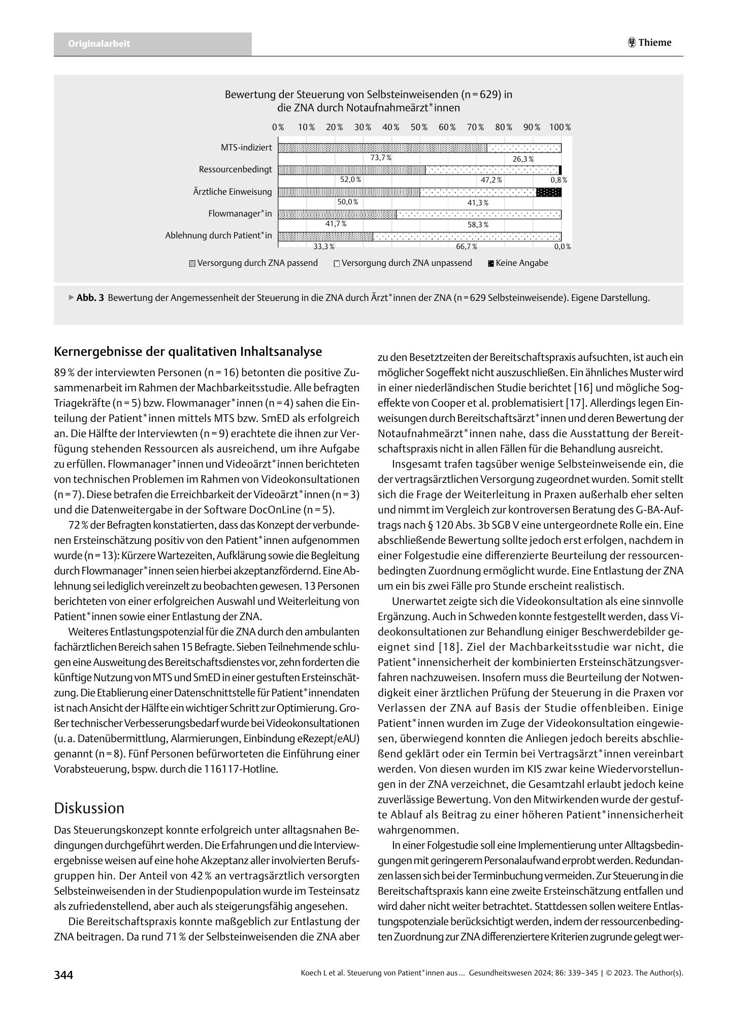 Vorschauseite 6: Steuerung von Patient*innen aus Notaufnahmen in die vertragsärztliche Versorgung: Eine Machbarkeitsstudie