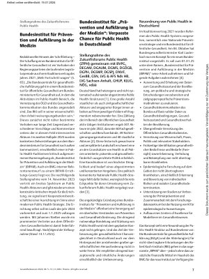 Vorschauseite 1: Bundesinstitut für Prävention und Aufklärung in der Medizin
