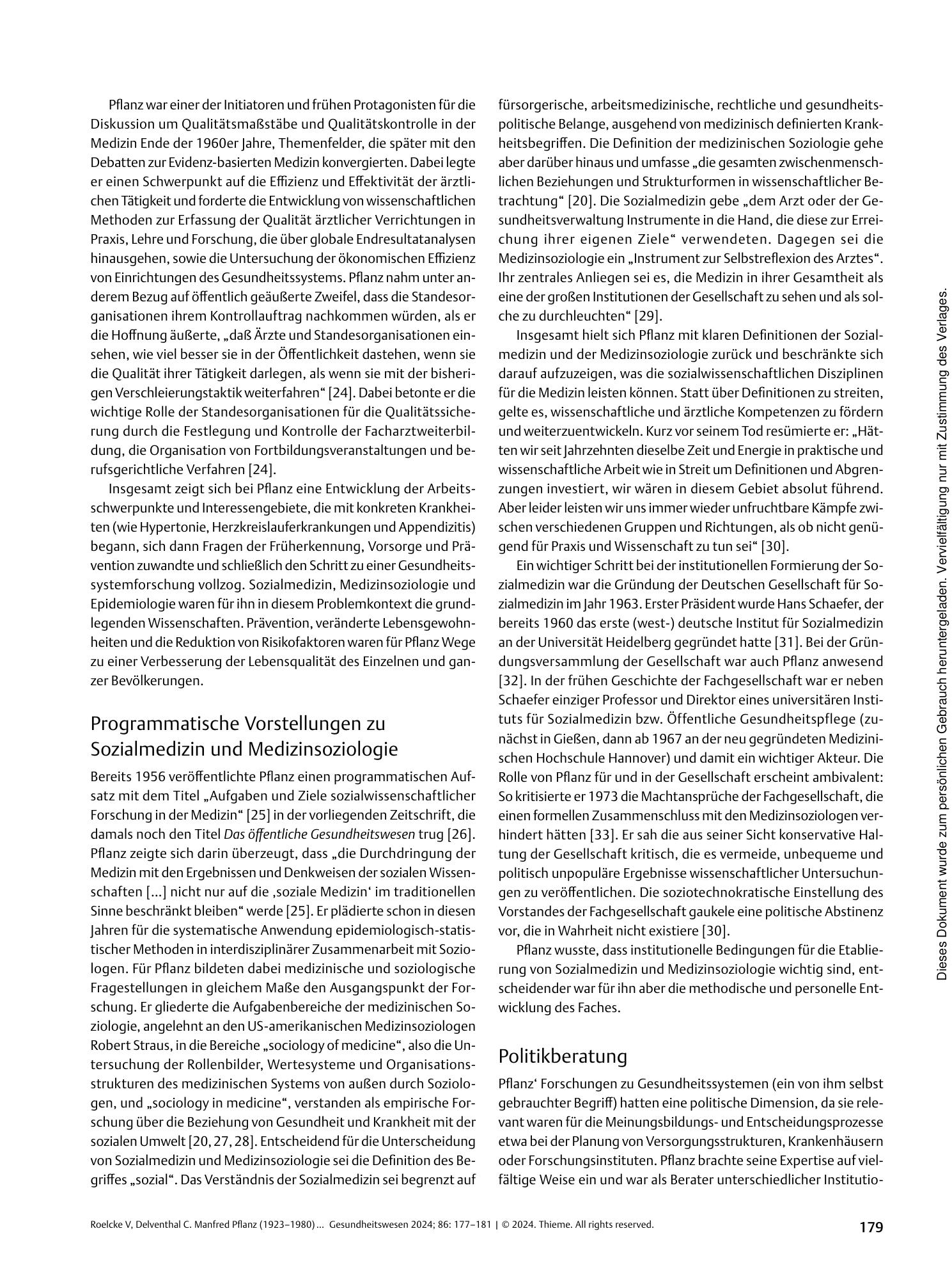 Vorschauseite 3: Manfred Pflanz (1923–1980) – zentraler Akteur bei der Institutionalisierung von Sozialmedizin und Medizinsoziologie