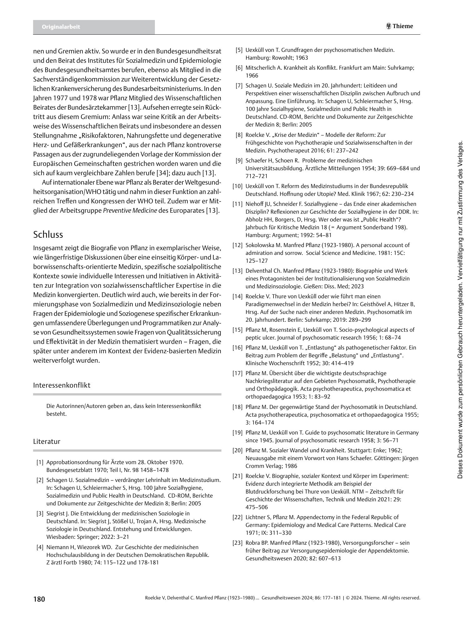 Vorschauseite 4: Manfred Pflanz (1923–1980) – zentraler Akteur bei der Institutionalisierung von Sozialmedizin und Medizinsoziologie