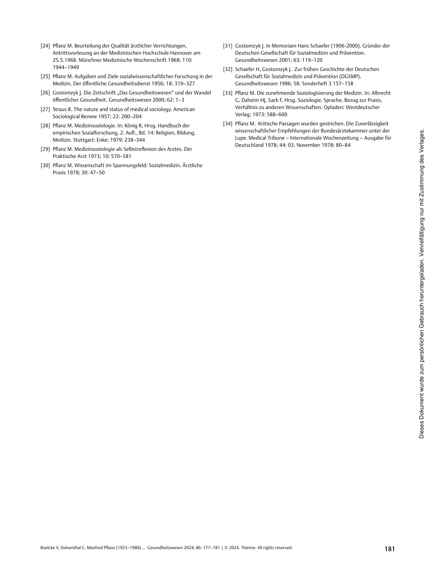 Vorschauseite 5: Manfred Pflanz (1923–1980) – zentraler Akteur bei der Institutionalisierung von Sozialmedizin und Medizinsoziologie