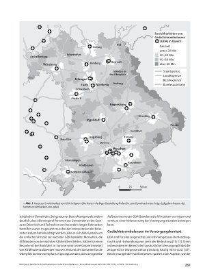 Vorschauseite 5: Räumliche Erreichbarkeit von Gedächtnisambulanzen – Eine geographische Analyse im Rahmen von digiDEM Bayern