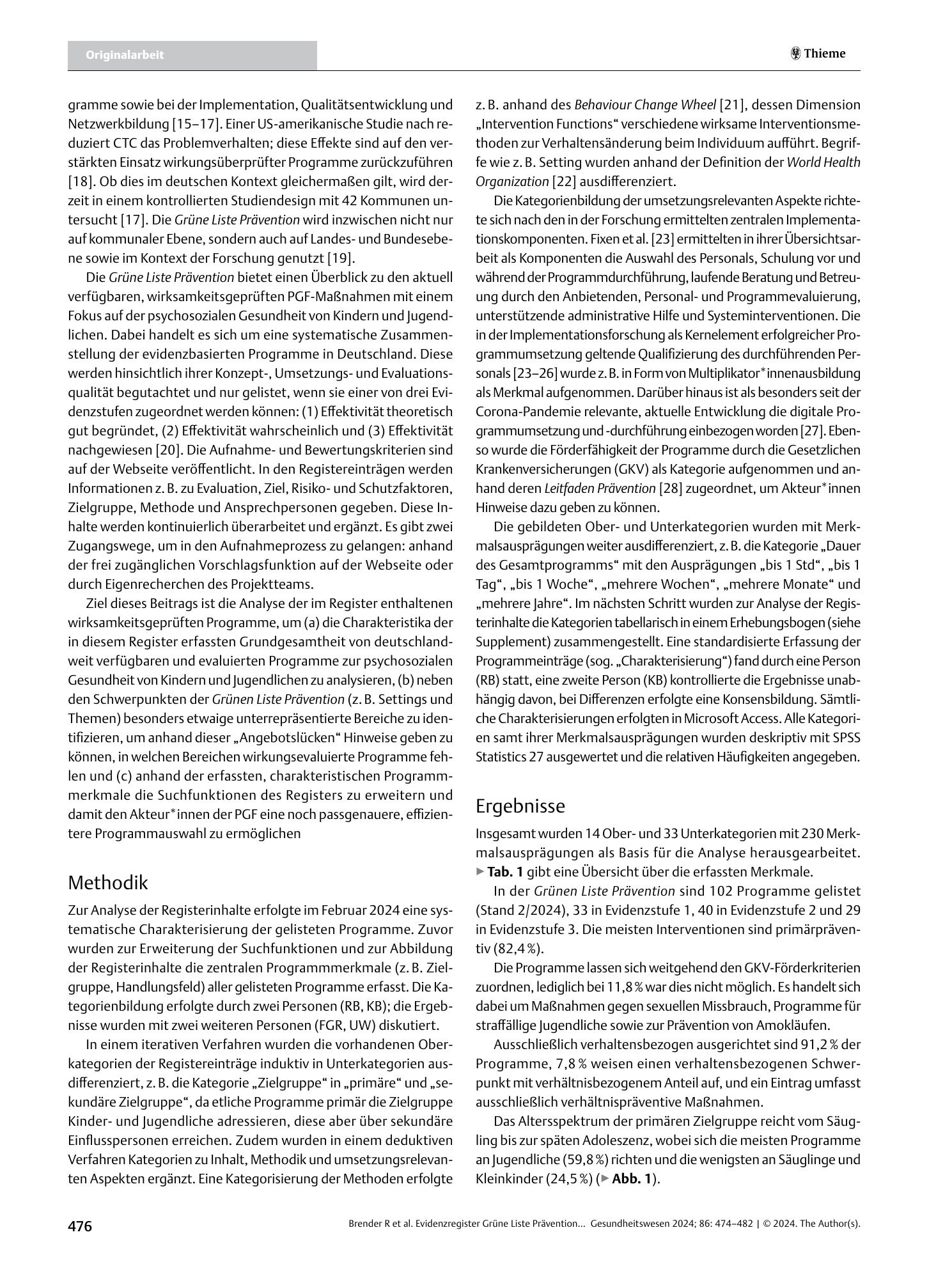 Vorschauseite 3: Evidenzregister Grüne Liste Prävention – Analyse der gelisteten wirksamkeitsgeprüften Programme