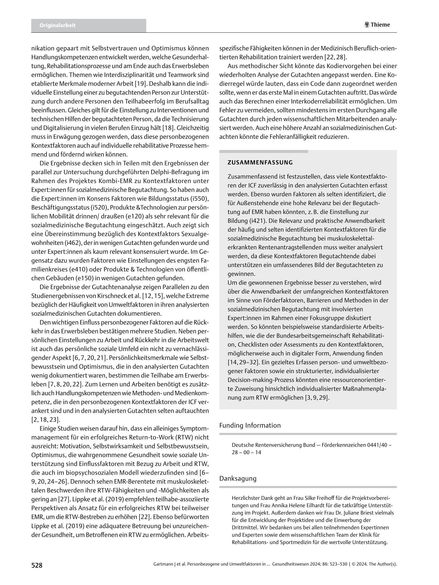 Vorschauseite 6: Personbezogene und Umweltfaktoren in sozialmedizinischen orthopädischen Gutachten