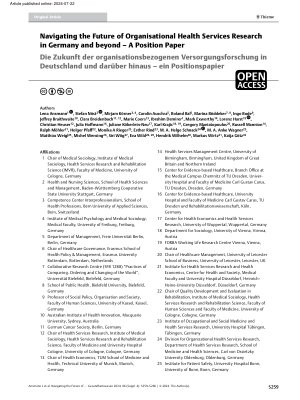 Vorschauseite 1: Navigating the Future of Organisational Health Services Research in Germany and beyond: a Position Paper