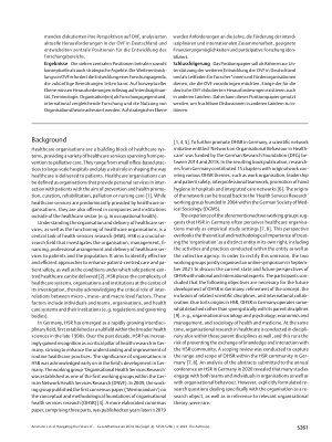 Vorschauseite 3: Navigating the Future of Organisational Health Services Research in Germany and beyond: a Position Paper