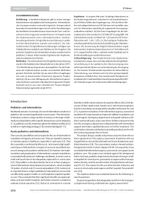 Vorschauseite 2: Implementation of a telemedical urgency assessment procedure in the pediatric emergency room: evaluation results