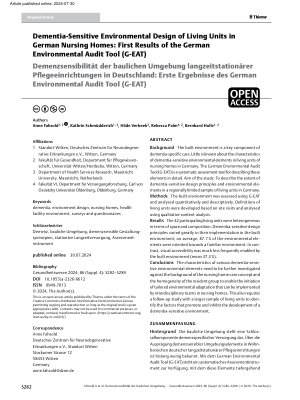 Vorschauseite 1: Dementia-Sensitive Environmental Design of Living Units in German Nursing Homes: First Results of the German Environmental Audit Tool (G-EAT)