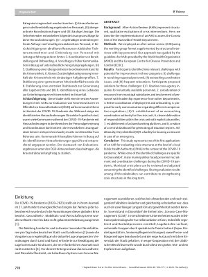 Vorschauseite 2: Ein After Action Review auf kommunaler Ebene: Lessons learned in der Corona-Einheit des Gesundheitsamtes Düsseldorf infolge der Covid-19-Pandemie, März 2023