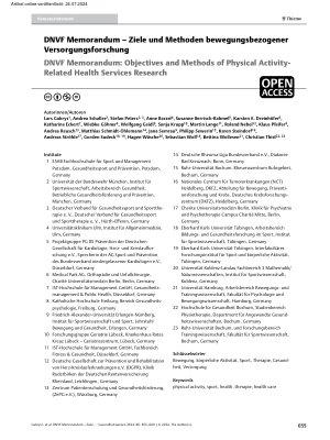 Vorschauseite 1: DNVF Memorandum – Ziele und Methoden bewegungsbezogener Versorgungsforschung