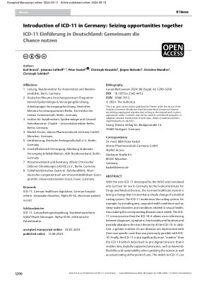 Vorschauseite 1: Introduction of ICD-11 in Germany: Seizing opportunities together