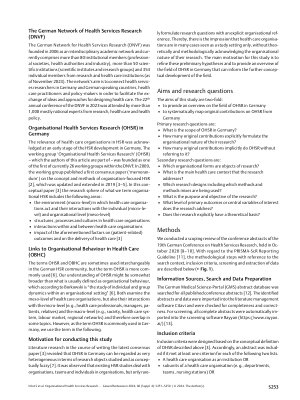 Vorschauseite 3: Organisational Health Services Research in Germany: A Scoping Review of Conference Abstracts
