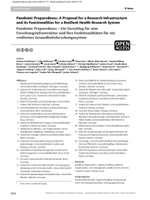 Vorschauseite 1: Pandemic Preparedness – Ein Vorschlag für eine Forschungsinfrastruktur und ihre Funktionalitäten für ein resilientes Gesundheitsforschungssystem