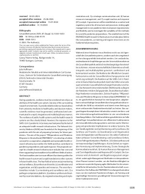 Vorschauseite 2: Pandemic Preparedness – Ein Vorschlag für eine Forschungsinfrastruktur und ihre Funktionalitäten für ein resilientes Gesundheitsforschungssystem