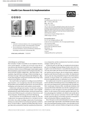 Vorschauseite 1: Health Care Research & Implementation