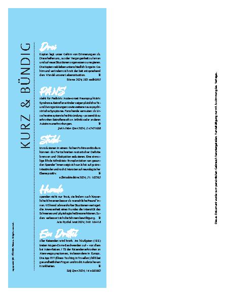 Vorschauseite 1: Kurz & Bündig