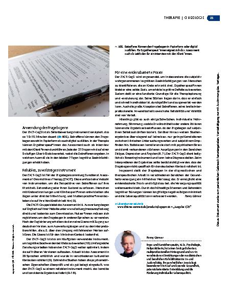 Vorschauseite 2: Kognitive Dysfunktion bei Krebs erfassen – Assessment: FACT-Cog3