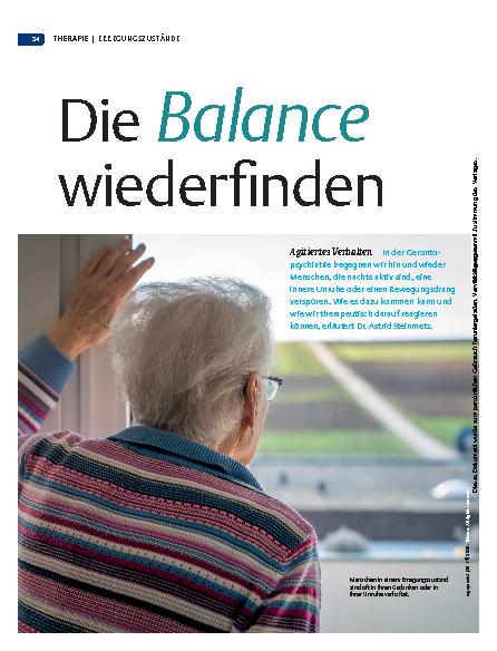 Vorschauseite 1: Die Balance wiederfinden – Agitiertes Verhalten