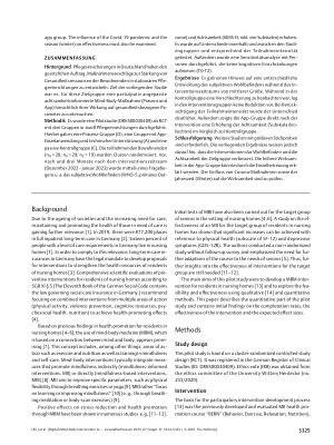 Vorschauseite 2: (Digital) Mind-Body Intervention to Promote Health and Subjective Well-Being of Residents in Nursing Homes: A Cluster-Randomized Controlled Pilot Study