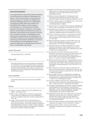 Vorschauseite 6: Bildung einer Kohorte zur Untersuchung der medizinischen Versorgung nach einer Krebserkrankung im Kindesoder Jugendalter (VersKiK-Kohorte) mittels Record-Linkage zwischen Deutsche…