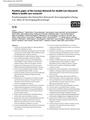 Vorschauseite 1: Position paper of the German Network for Health Care Research: What is health care research?