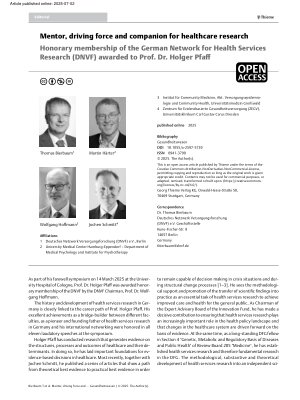 Vorschauseite 1: Mentor, driving force and companion for healthcare research