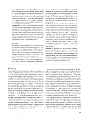 Vorschauseite 2: Inanspruchnahme zahnärztlicher und ärztlicher Versorgung bei Kindern und Jugendlichen mit und ohne besonderen Unterstützungsbedarf