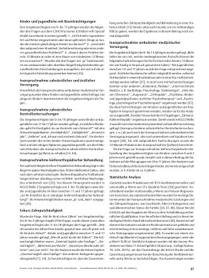 Vorschauseite 4: Inanspruchnahme zahnärztlicher und ärztlicher Versorgung bei Kindern und Jugendlichen mit und ohne besonderen Unterstützungsbedarf