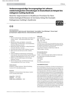 Vorschauseite 1: Verbesserungswürdige Versorgungslage bei seltenen endokrinologischen Erkrankungen in Deutschland am Beispiel des endogenen Cushing-Syndroms