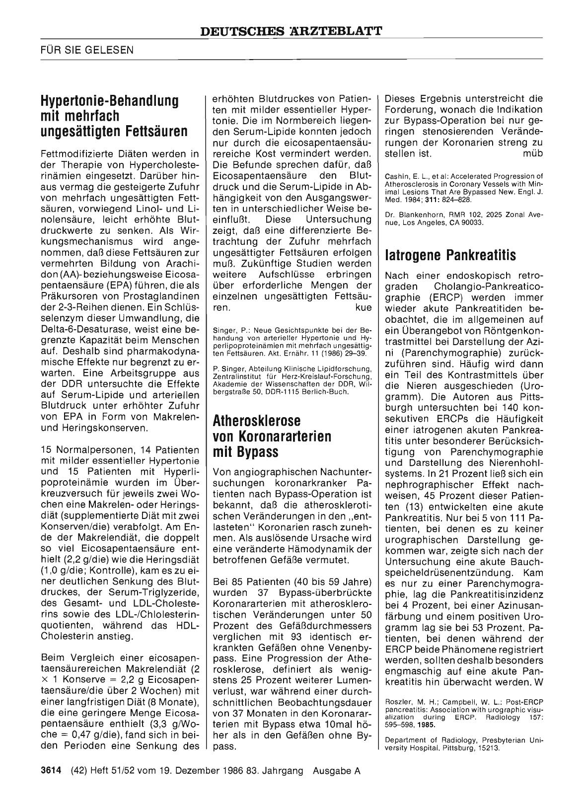 Vorschauseite 1: Hypertonie-Behandlung mit mehrfach ungesättigten Fettsäuren