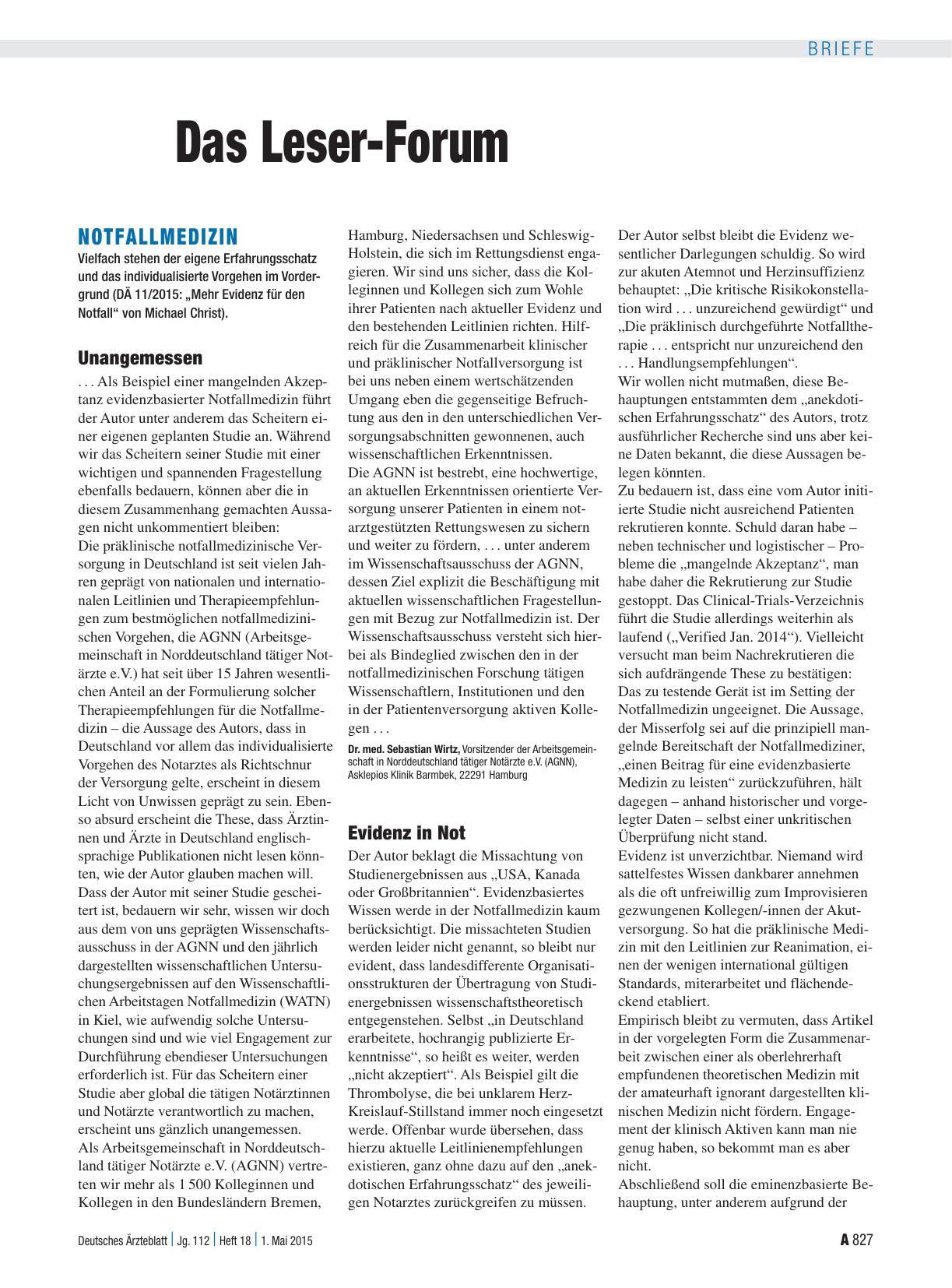 Vorschauseite 1: Notfallmedizin: Unangemessen