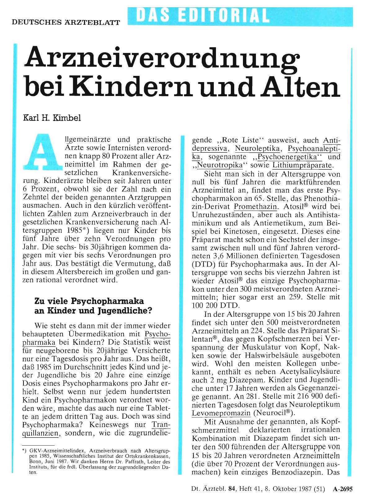 Vorschauseite 1: Arzneiverordnung bei Kindern und Alten