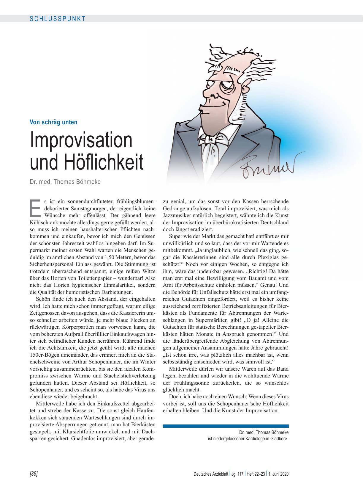 Vorschauseite 1: Von schräg unten: Improvisation und Höflichkeit