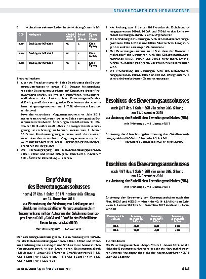 Vorschauseite 1: Beschluss des Bewertungsausschusses nach § 87 Abs. 1 Satz 1 SGB V in seiner 386. Sitzung am 12. Dezember 2016 zur Änderung des Einheitlichen Bewertungsmaßstabes (EBM)