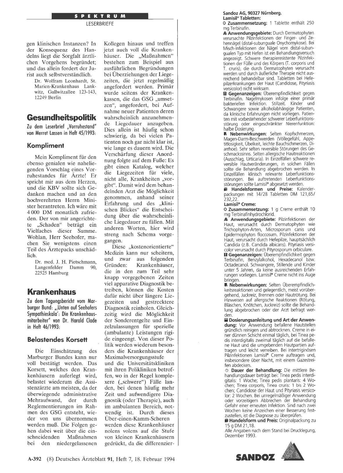Vorschauseite 1: Gesundheitspolitik: Kompliment