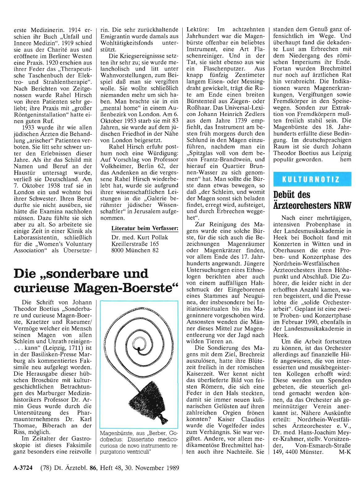 Vorschauseite 1: Die „sonderbare und curieuse Magen-Boerste“