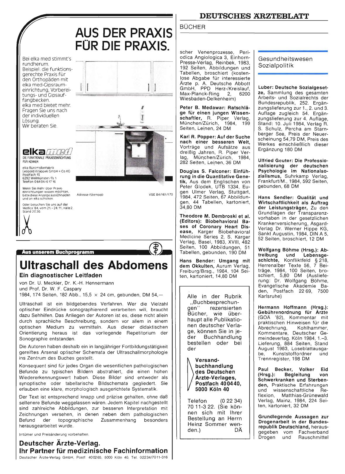Vorschauseite 1: Neueingänge bei der Redaktion: Gesundheitswesen, Sozialpolitik