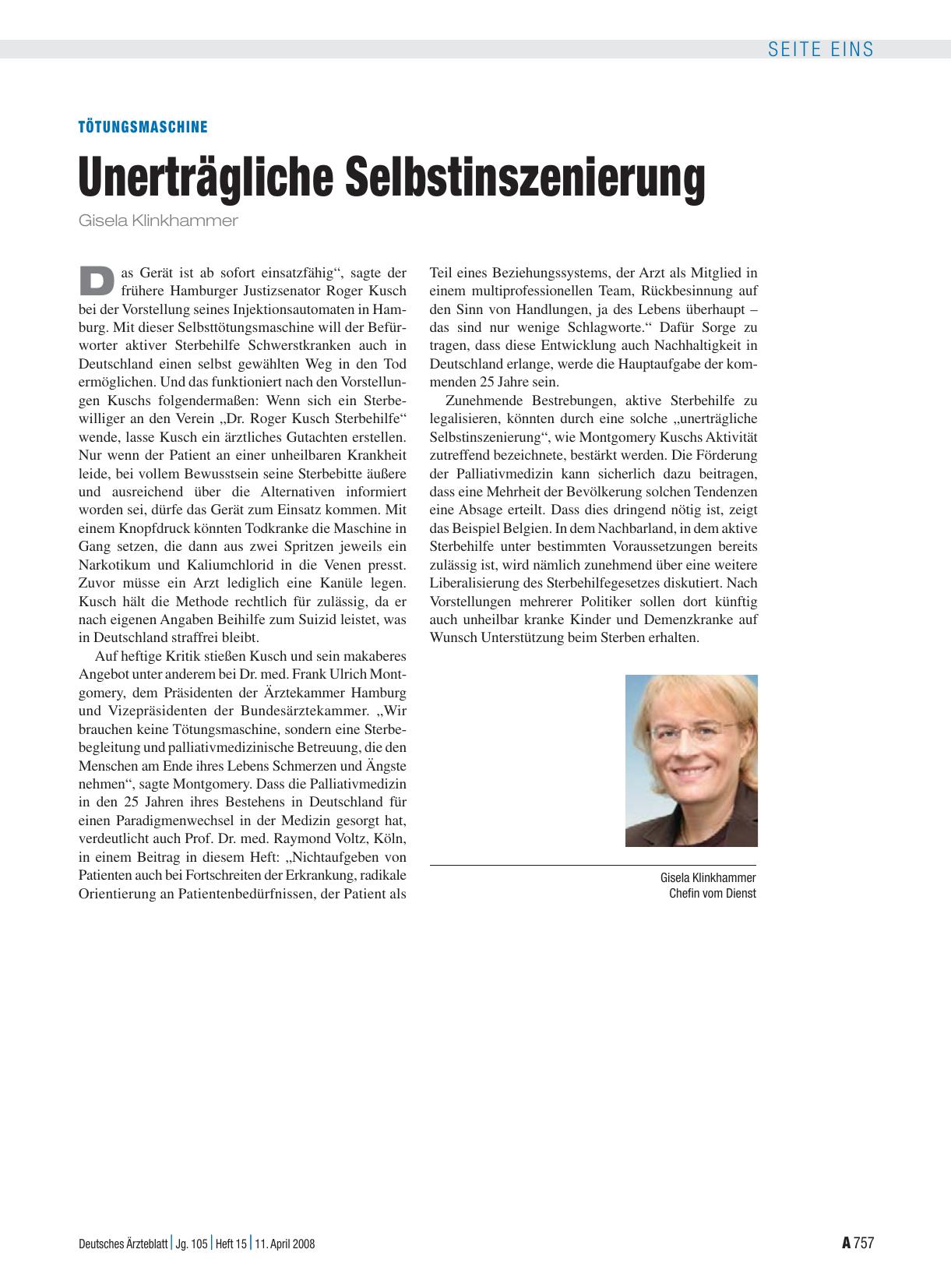 Vorschauseite 1: Tötungsmaschine: Unerträgliche Selbstinszenierung