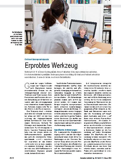 Vorschauseite 1: Online-Videosprechstunde: Erprobtes Werkzeug
