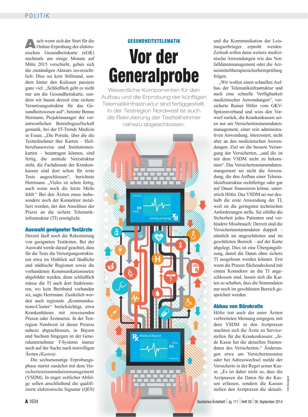 Vorschauseite 1: Gesundheitstelematik: Vor der Generalprobe