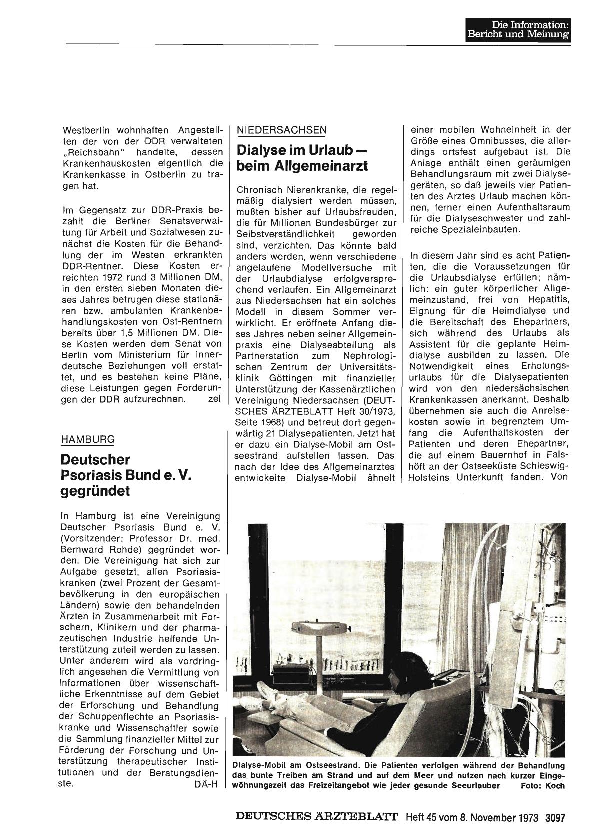 Vorschauseite 1: HAMBURG: Deutscher Psoriasis Bund e. V. gegründet
