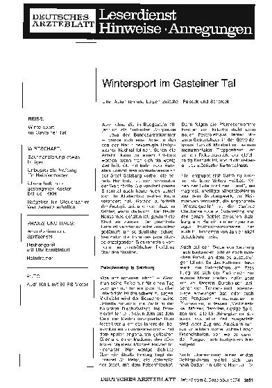 Vorschauseite 1: Wintersport im Gasteiner Tal