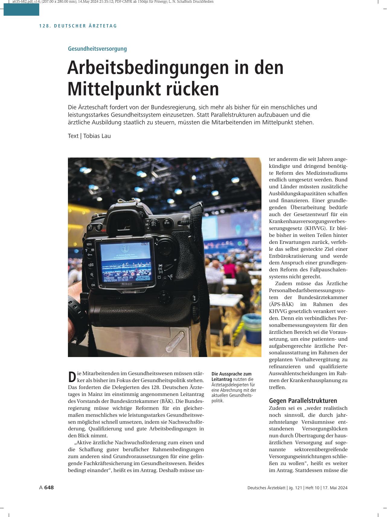 Vorschauseite 1: Gesundheitsversorgung: Arbeitsbedingungen in den Mittelpunkt rücken