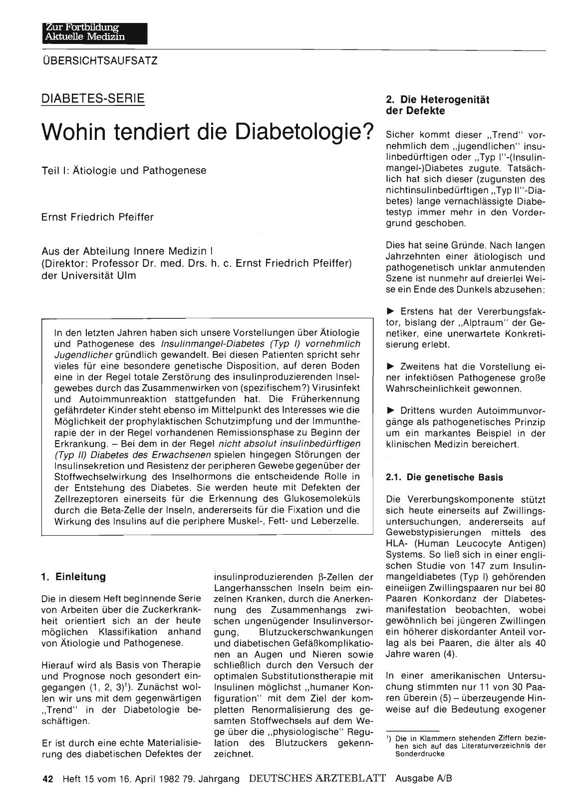 Vorschauseite 1: Wohin tendiert die Diabetologie?