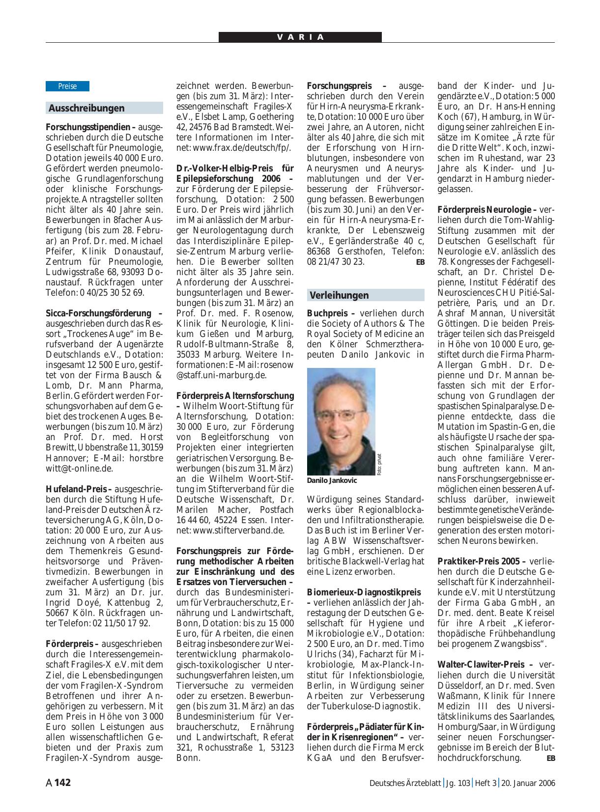 Vorschauseite 1: Ausschreibungen