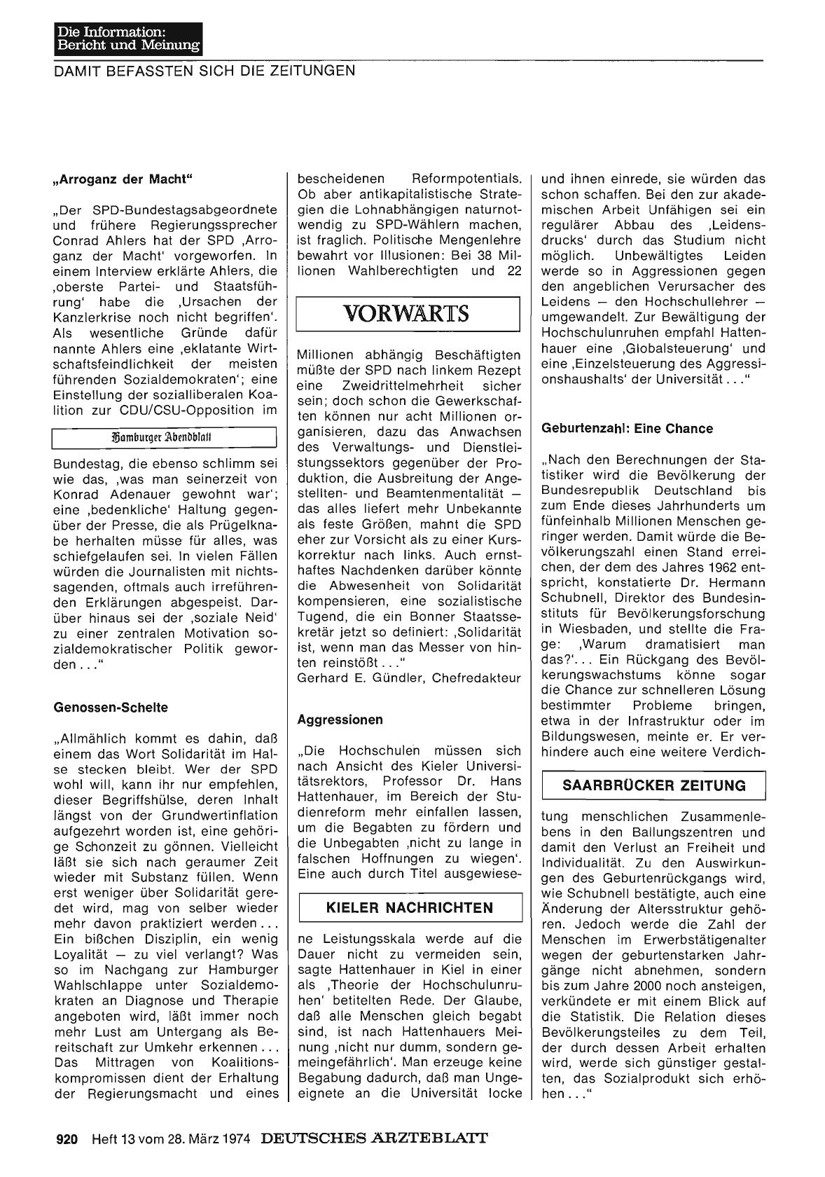 Vorschauseite 1: Geburtenzahl: Eine Chance