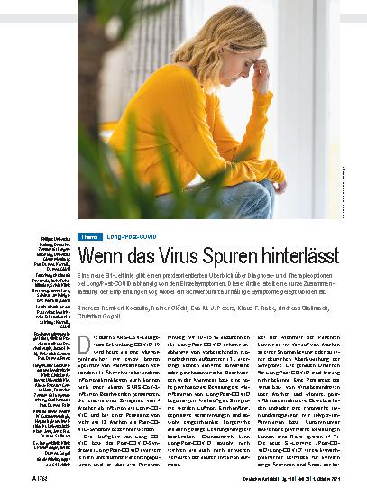 Vorschauseite 1: Long-/Post-COVID: Wenn das Virus Spuren hinterlässt